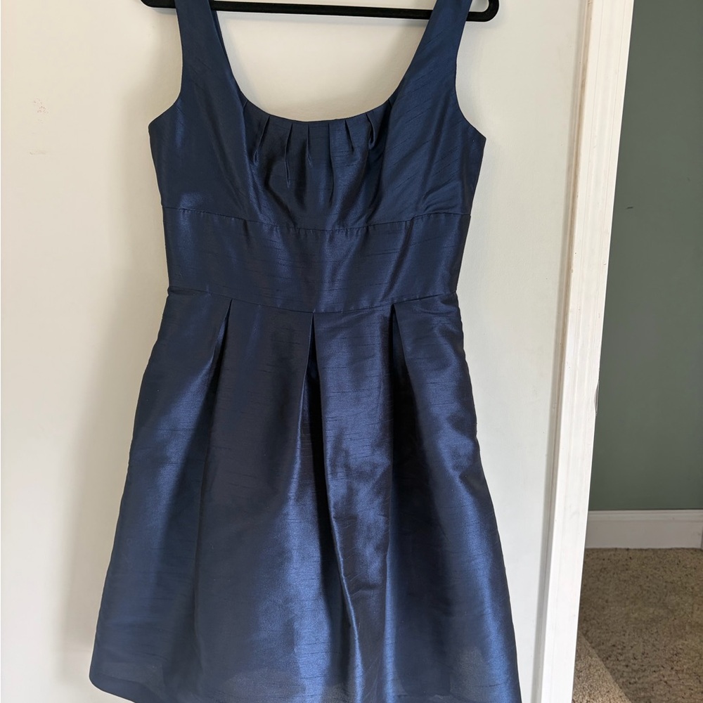 Alfred Sung Navy Blue Quiet Luxury Minamilist Formal Wedding PromCocktail Dress